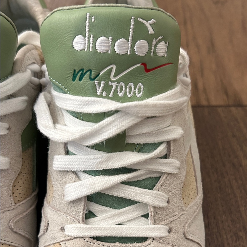 Diadora V7000 Mint Green and Beige Athletic Shoes - Picture 5 of 7